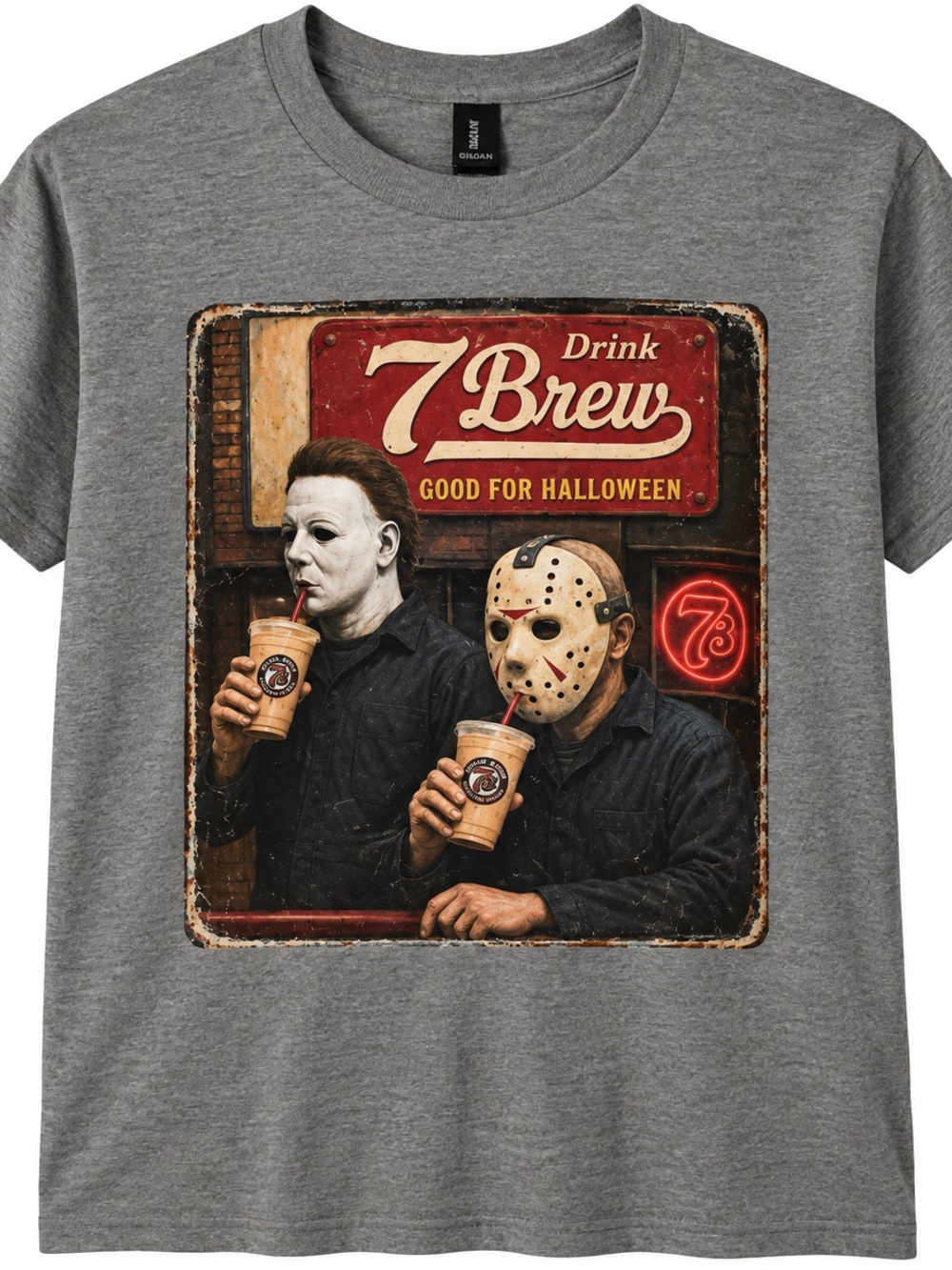 Adult 3XL NWOT 7 Brew Halloween Graphic Tee